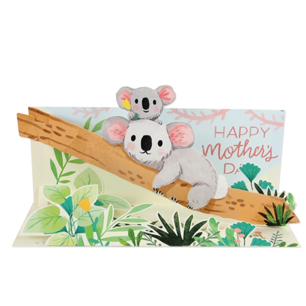 Panoramic Pull-Tab MOTHER's DAY Pop-Up Greeting Card KOALA
